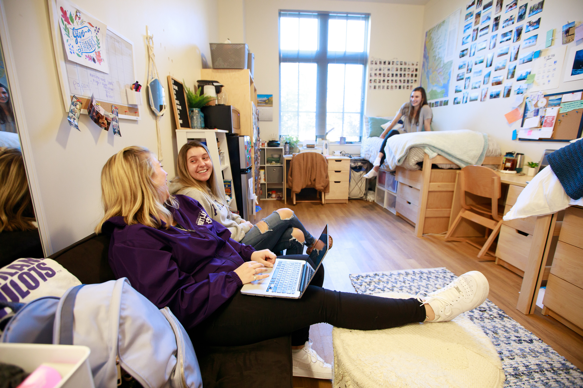 students sitting in their residence hall