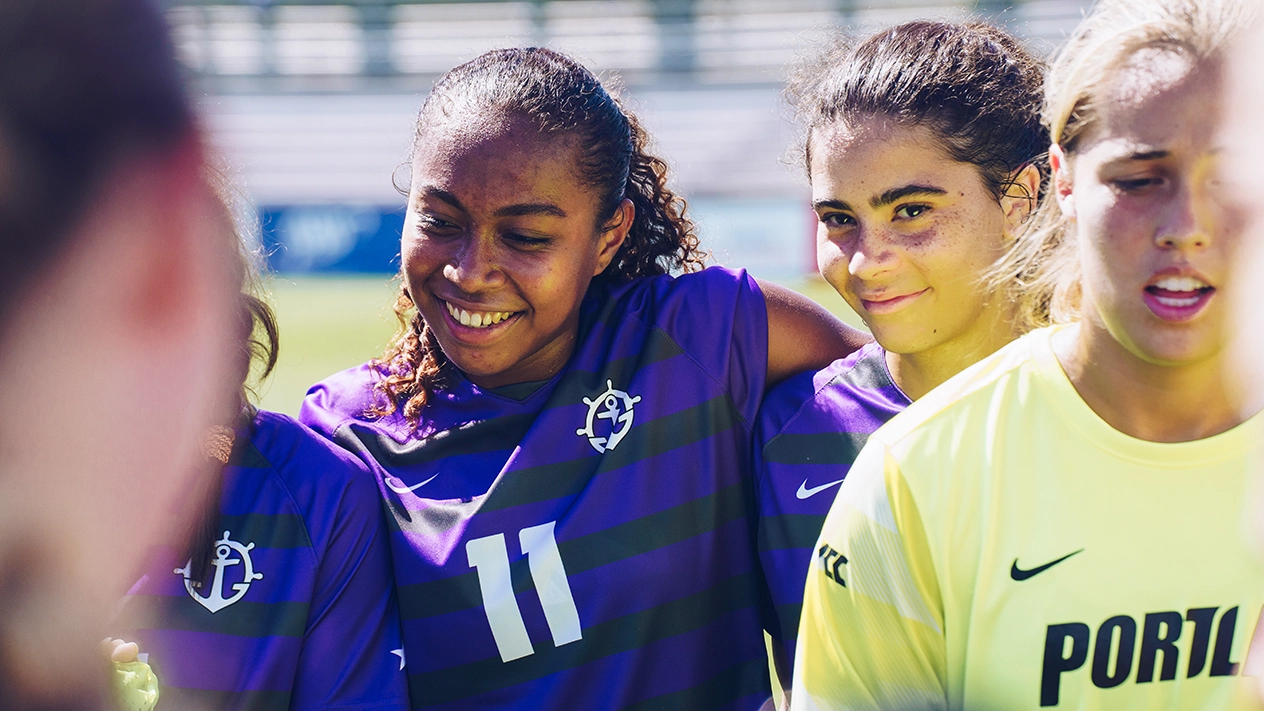 Student athletes on the soccer field