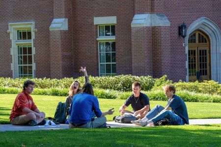 Students in a class outdoors