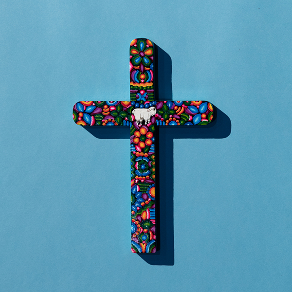 colorful cross on background