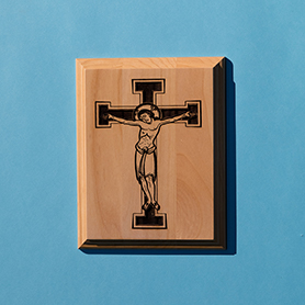 cross on blue background