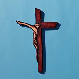 cross on blue background