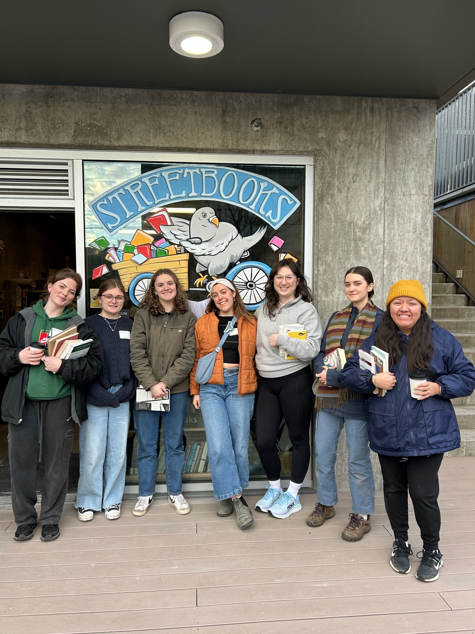 The Urban immersion participants standing in front of bookstore