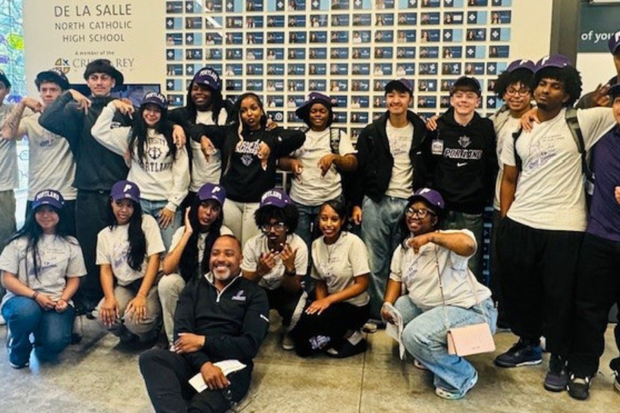 Dr Kelly with students at De La Salle Highschool