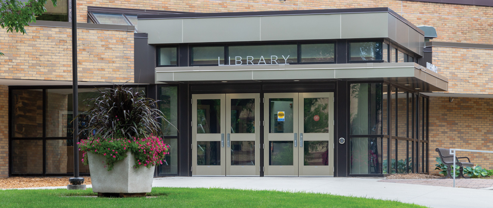 Exterior shot of a library