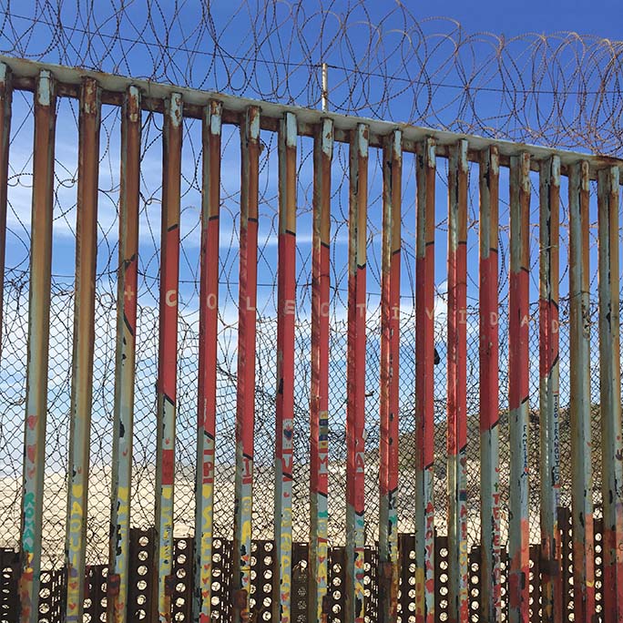 Border wall with heart.