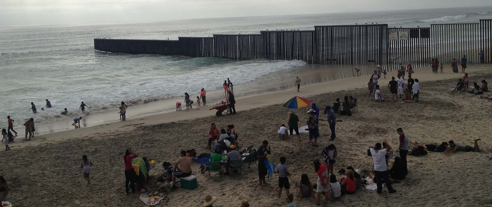 Border wall at the beach.