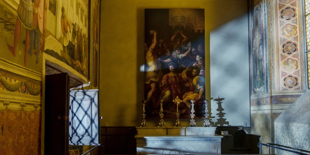 The Niccoline Chapel, inside the Apostolic Palace, with frescoes by Fra Angelico.