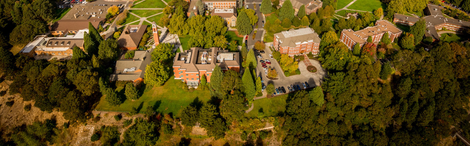 aerial of University of Portland campus