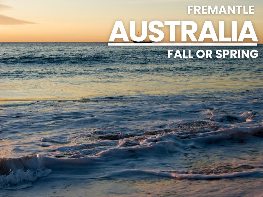 Australian beach with program name on top right